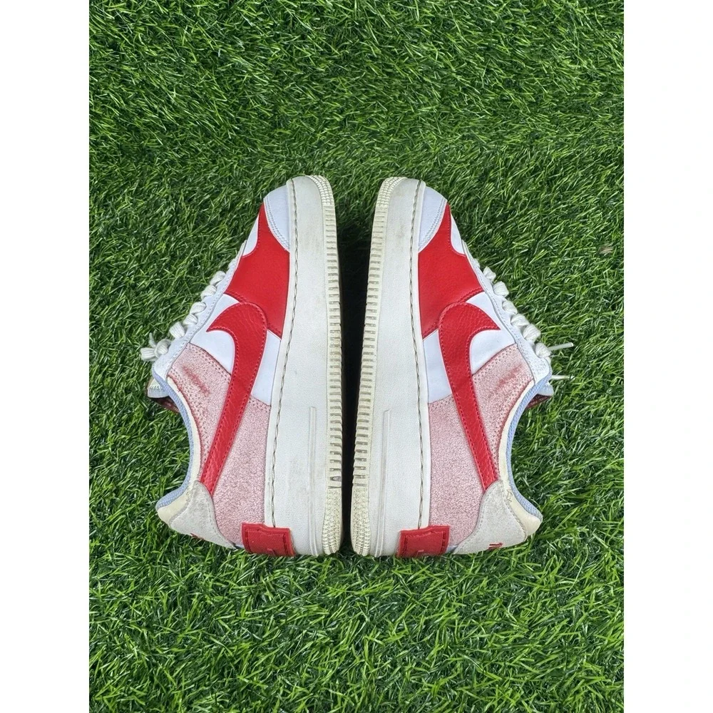 Nike Wmns Air Force 1 Shadow 'Cracked Leather' white, gym red, aluminum Size 8.5
